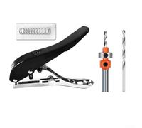 Adjustable Depth for Edge Strip Puncher with Countersink Drill Set for Paper, PVC, Coated Film - Metal Hole Punch Tool with Visual Alignment