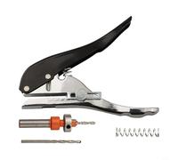 Adjustable Depth for Edge Strip Puncher with Countersink Drill Set for Paper, PVC, Coated Film - Metal Hole Punch Tool with Limit Stop, 25mm D