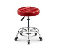 Adjustable Design Chair Ergonomic Beauty Chair with Wheels Height Adjustable Faux Leather Barber Stool for Estheticians Salon Office Use - A6