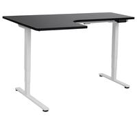 Electric Adjustable Corner Desk DESTINES Black/ White 160 cm 109 cm Left Hand