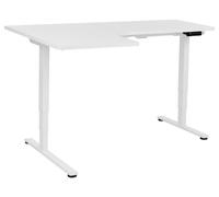 Beliani Electric Adjustable Corner Desk Destines White 160 Cm 109 Cm Left Hand