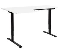 Beliani Electric Adjustable Corner Desk Destines White/ Black 160 Cm 109 Cm Left Hand