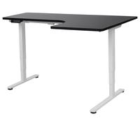 Electric Adjustable Corner Desk DESTINES Black/ White 160 cm 109 cm Right Hand