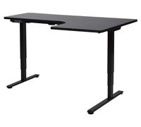 Beliani Electric Adjustable Corner Desk Destines 160 Cm 109 Cm Black Right Hand