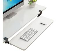 Adjustable Desk Extension with Pull-Out Keyboard Tray - Easy Clamp Installation No Screws Needed Ideal Office Accessory for Workspace Organization and Boosted Productivity.