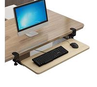 Adjustable Desk Extension with Pull-Out Keyboard Tray & Mouse Holder - Clamp-On No Drilling Ergonomic Retractable Platform with Armrest Support for a Comfortable Workspace.