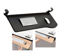 Adjustable Desk Extension with Pull-Out Keyboard Tray & Mouse Pad - Ergonomic 2-in-1 Clamp-On Drawer for Easy Installation - Black - 520x250mm - Perfect for Home Office Setup