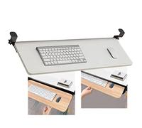 Adjustable Desk Extension with Pull-Out Keyboard Tray & Mouse Pad - Ergonomic Clamp-On Keyboard Drawer for Home Office White 650x250mm Boost Productivity