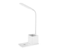 Adjustable Desk Lamp -12 Inches Led Table Light with Wireless Charger and Pen Holder, Eye-Caring Brightness Control for Bedroom, Dorm, Office, or Study Desk Organization