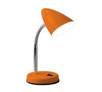 Adjustable Desk Lamp Orange Gloss Flexible Chrome Stem Reading Home Office Light