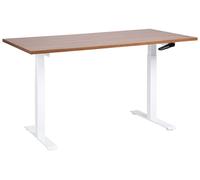 Beliani Manual Adjustable Standing Desk Destines 160 Cm 72 Cm Brown/ White