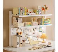Adjustable Desk Organizer - 2 Tier Space-Saving Storage with Clamp for Office Essentials, Streamline Your Workspace