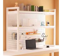 Adjustable Desk Shelf nizer Premium Steel Construct DIY Veal Sto Rack White Size: 100CM Double Perfect for Home Office.