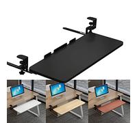 Adjustable Desk Wrist Support & Keyboard Tray - Sliding Under Desk Shelf with Clamp-On Armrest Holds Up to 24Kg Perfect for Cuter Work & t