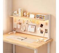 Adjustable Desktop Bookshelf Hutch, Space-saving Desk Organizer With Pegboard & Storage Accessories, Multipurpose Shelf For Home, Dorm And Office White 2 63 * 100cm/24.8 * 39.4in
