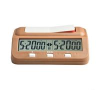 Adjustable Digital For Chess Timer with Delay and Reward Modes, Stopwatch Function for For Chess, Chinese For Chess, Go and Various Board Games, Memory and Battery Reminders (Brown)