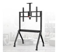 Adjustable Digital Whiteboard Stand on Wheels for Interactive Smart Boards, Floor TV Stand with Camera Tray for Home, Office, Classroom & Versatile Use - Silver