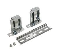 Adjustable DIN Rail Mounting Bracket for Distribution Boards - Nickel-Plated Steel, Fits 6-24 Ways, Height-Adjustable 78-128mm, for Consumer Units & Electrical Enclosures