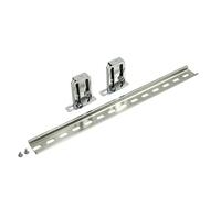Adjustable DIN Rail Mounting Bracket for Distribution Boards - Nickel-Plated Steel, Fits 6-24 Ways, Height-Adjustable 78-128mm, for Consumer Units & Electrical Enclosures