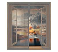Adjustable DIY Magnetic Fly Screen Window 40 x 110 cm Easy Installation No Drilling Or Screwing Powerful Magnets for Windows Nets to Keep Bugs Out, Grey