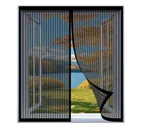 Adjustable DIY Magnetic Fly Screen Window 77 x 119 cm Easy Installation No Drilling Or Screwing Transparent Window Screen for Windows Nets to Keep Bugs Out, Black