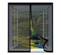 Adjustable DIY Magnetic Fly Screen Window 90 x 110 cm Easy Installation No Drilling Or Screwing Self Sealing Cat Screen Door for Windows Nets to Keep Bugs Out, Black