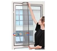 Adjustable DIY Magnetic Window Screen, Adjustable DIY Window Screen with Black Frame Grey Fiberglass Mesh, 52 Sizes(200x230cm)