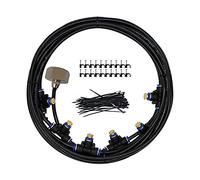 Adjustable DIY Misting Kit, 20FT Hose & 6 Nozzles for Patio Cooling, Greenhouse Irrigation, Garden, Umbrella, and Plant Sprinkler System