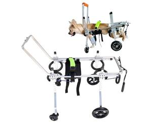 Adjustable Dog and Cat Wheelchair - 4-Wheel Mobility Aid for Front and Hind Legs - Pediatric Pet Stroller for Dysplasia Luxation Herniated Discs Arthritis (Size XS)