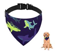 Adjustable Dog Bandana Various Sharks For Large Dogs Medium Dogs Small Washable Adjustable Pet Scarf Reusable Dog Neckerchief Accessories Grooming Parties And Daily Wear
