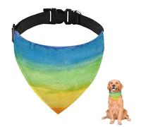 Adjustable Dog Bandana Watercolor Rainbow Gradient For Large Dogs Medium Dogs Small Washable Adjustable Dog Scarf Reusable Bib Accessories Grooming Parties And Daily Wear