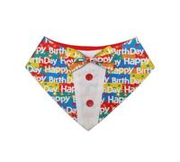 Adjustable Dog Birthday Tuxedo Bandanas Collar with Bow Tie, Happy Birthday Printed Pet Party Costume Apparel, Cute Formal Outfit for Small to Large Dogs (XS-XL)