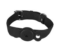 Adjustable Dog Collar, Lightweight Pet Collar Made of Premium PU and Cloth with Durable Metal Hardware, Comfortable Stylish Collar for Dogs and Cats (Black)