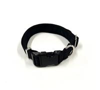 Adjustable Dog Collar Soft And Comfortable 25mm Cushion Webbing Training Walking All Dog Breeds (Black, Medium (14" - 20"))
