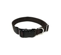 Adjustable Dog Collar Soft And Comfortable 25mm Cushion Webbing Training Walking All Dog Breeds (Brown, Medium (14" - 20"))