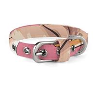 Adjustable Dog Collars Pug Pizza Pink Pet Collar for Small Medium Dogs Cats