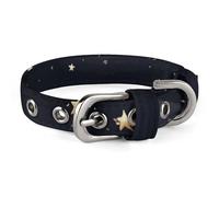 Adjustable Dog Collars Stars and Moon on Dark Background Pet Collar for Small Medium Dogs Cats