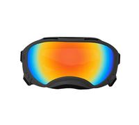 Adjustable Dog Goggles, UV400 Protection Windproof Anti-Scratch Dog Sunglasses, HD Clear Impact Resistant Pet Eye Wear With Soft Foam Padding For Medium To Large Dogs(Black-red)