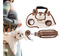 Adjustable Dog Harness Carrier - Secure Crossbody Sling & Backpack with Full-Body Support & Leash Attachment(White,M)