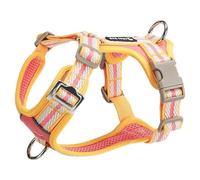 Adjustable dog harness designed specifically for Yorkshire Terrier, this anti-pull vest-style dog harness features a metal D-ring and soft, breathable mesh fabric E L