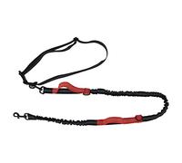 Adjustable Dog Leash with Reflective Retractable Traction Rope, Nylon, 6.6ft Length - Hands - Free Waistband, Dual Control Design, Night Safety for Walking and Running (Red)