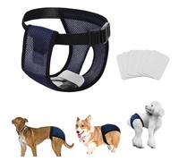 Adjustable Dog Period Pants for Female Dogs in Heat with 6 Sanitary Pads - Washable Monthly Bleeding (M)