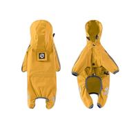 Adjustable Dog Raincoat with Reflective Strip, Waterproof Pet Rain Jacket, Lightweight Four-Legged Dog Rain Poncho, Easy Step-in Closure (M, Bright yellow)