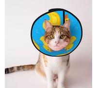 Adjustable Dog Recovery Cone Collar Yellow Rubber Duck and Bubbles Pattern, Soft Dog Cone Collar After Surgery, Elizabethan Collar, Anti-Bite and Anti-Lick, Breathable for Large Medium Small Dogs