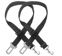 Adjustable Dog Seat Belt for Car, 2 Pack Pet Safety Belts for Vehicles, Heavy-Duty Nylon Puppy Harness Seatbelt Leash for Driving, Universal Fit Seatbelts for Pets in SUV, Truck, Travel, Black