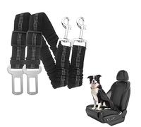 Adjustable Dog Seat Belts for Cars UK Car Harness Restraint Safety Belt Attachment for Puppy Small Medium Heavy Duty Dogs Pet Supplies Travel Accessories Durable Nylon,2 Pack (Black)