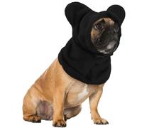 Adjustable Dog Snood Ear Protector, Noise Reducing and Calming Hoodie with Ear Muffs for Anxiety Relief, Windproof Winter Hat for Small Medium Large Dogs (Black, M)