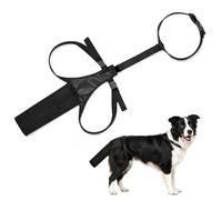 Adjustable Dog Tail Protector Anti-Lick Sleeve, Recovery Harness Guard Stops Chewing Biting Happy Tail, E-Collar Alternative for Daily Pet Care and Grooming (Black)