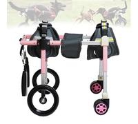 Adjustable Dog Wheelchair for Back Legs - Lightweight 4-Wheel Mobility Cart for Injured Disabled or Paralysis Pets - Recovery Aid for Hind Limb Weakness (XS)