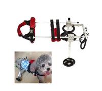 Adjustable Dog Wheelchair for Disabled Dogs - 2-Wheel Trolley Portable Support for Small to Large Dogs Indoor/Outdoor Use (Red Size S)